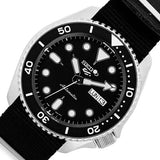 Seiko 5 Sports SKX Automatic Black Dial Black NATO Strap Watch For Men - SRPD55K3 Authentic Buy Shop Now