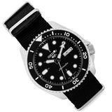 Seiko 5 Sports SKX Automatic Black Dial Black NATO Strap Watch For Men - SRPD55K3 Authentic Buy Shop Now