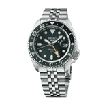 Seiko 5 Sports SKX GMT Automatic Green Dial Silver Steel Strap Watch For Men - SSK035K1 Authentic Buy Shop Now