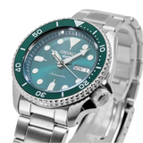 Seiko 5 Sports Automatic Green Dial Silver Steel Strap Watch For Men - SRPD61K1 Authentic Buy Shop Now