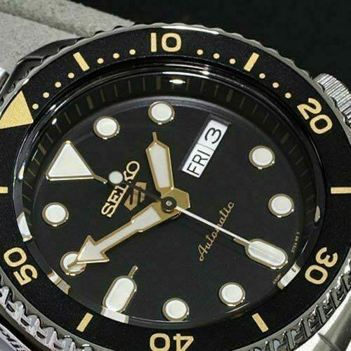 Seiko 5 Sports Automatic Black Dial Silver Steel Strap Watch For Men - SRPD57K1 Authentic Buy Shop Now