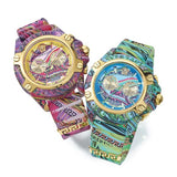 Versace Icon Active Chronograph Blue Dial Green Rubber Strap Watch For Men - VEZ701322 Authentic Buy Shop Now
