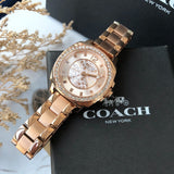 Coach Mini Boyfriend Rose Gold Dial Rose Gold Steel Strap Watch for Women - 14501701 Authentic Buy Shop Now