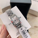 Emporio Armani White Dial Silver Stainless Steel Watch For Women - AR0146 Authentic Buy Shop Now