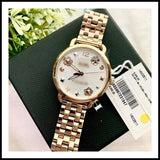 Coach Delancey White Dial Rose Gold Tone Stainless Steel Watch For Women - 14502811 Authentic Buy Shop Now