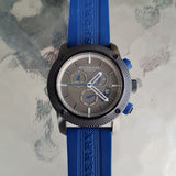 Burberry Sports Chronograph Black Dial Blue Rubber Strap Watch for Men - BU7714 Authentic Buy Shop Now