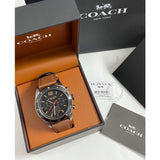 Coach Sullivan Chronograph Black Dial Brown Leather Strap Watch for Men - 14602070 Authentic Buy Shop Now