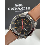 Coach Sullivan Chronograph Black Dial Brown Leather Strap Watch for Men - 14602070 Authentic Buy Shop Now