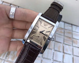 Emporio Armani Classic Beige Dial Brown Leather Strap Watch For Men - AR0154 Authentic Buy Shop Now
