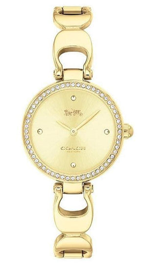 Coach Park Diamonds Gold Dial Gold Steel Strap Watch for Women - 14503171 Authentic Buy Shop Now