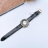 Versace Shadov Quartz Gold Dial Black Leather Strap Watch for Women - VEBM01118 Authentic Buy Shop Now
