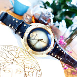 Versace Shadov Gold Dial Green Leather Strap Watch For Women - VEBM01018 Authentic Buy Shop Now