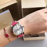 Burberry The City White Dial Haymarket Pink Leather Strap Watch for Women - BU9149 Authentic Buy Shop Now