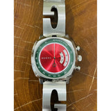 Gucci Grip Quartz Chronograph Red Dial Silver Steel Strap Watch For Men - YA157303 Authentic Buy Shop Now