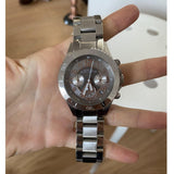 Marc Jacobs Rock Chronograph Mother of Pearl Grey Dial Silver Steel Strap Watch for Women - MBM3250 Authentic Buy Shop Now