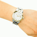 Burberry The City Silver Dial Two Tone Steel Strap Watch for Women - BU9214 Authentic Buy Shop Now