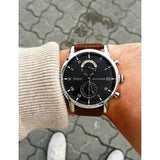 Tommy Hilfiger Kane Grey Dial Brown Leather Strap Watch for Men - 1710398 Authentic Buy Shop Now