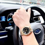 Versace Hellenyium Quartz Black Dial Gold Steel Strap Watch For Men - VE3A00820 Authentic Buy Shop Now