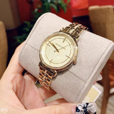 Michael Kors Cinthia Quartz Gold Dial Gold Steel Strap Watch For Women - MK3681 Authentic Buy Shop Now