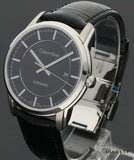 Calvin Klein Infinity Automatic Black Dial Black Leather Strap Watch for Men - K5S341C1 Authentic Buy Shop Now