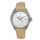 Tag Heuer Formula 1 Quartz Diamonds Mother of Pearl Dial Beige Leather Strap Watch for Women - WBJ131A.FC8254 Authentic Buy Shop Now