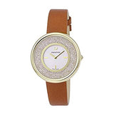 Swarovski Crystalline Pure White Dial Brown Leather Strap Watch for Women - 5275040 Authentic Buy Shop Now