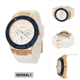 Guess Jet Setter White Dial White Rubber Strap Watch for Women - W0564L1 Authentic Buy Shop Now