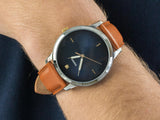 Fossil The Minimalist 3H Blue Dial Brown Leather Strap Watch for Men - FS5499 Authentic Buy Shop Now