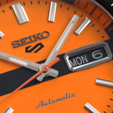 Seiko 5 Sports Double Hurricane Retro Orange Dial Silver Steel Strap Watch For Men - SRPK11K1 Authentic Buy Shop Now
