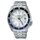 Seiko 5 Sports SKX GMT Automatic Sky Blue Dial Silver Steel Strap Watch For Men - SSK033K1 Authentic Buy Shop Now