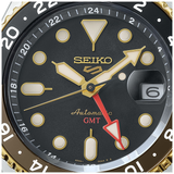 Seiko 5 Sports SKX GMT Automatic Mocha Black Dial Brown Leather Strap Watch For Men - SSK036K1 Authentic Buy Shop Now