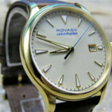 Movado Heritage Calendoplan Beige Dial Brown Leather Strap Watch for Men - 3650003 Authentic Buy Shop Now