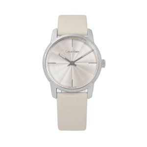 Calvin Klein City White Dial White Leather Strap Watch for Women - K2G231XH Authentic Buy Shop Now