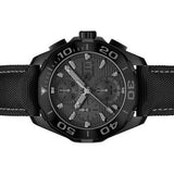 Tag Heuer Aquaracer Automatic Chronograph Special Edition Titanium Grey Dial Black Leather Strap Watch for Men - CAY218B.FC6370 Authentic Buy Shop Now