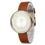 Swarovski Crystalline Pure White Dial Brown Leather Strap Watch for Women - 5275040 Authentic Buy Shop Now