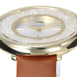 Swarovski Crystalline Pure White Dial Brown Leather Strap Watch for Women - 5275040 Authentic Buy Shop Now