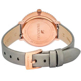 Swarovski Crystal Frost Grey Dial Grey Leather Strap Watch for Women - 5484067 Authentic Buy Shop Now