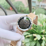 Swarovski Octea Nova Black Dial Rose Gold Mesh Bracelet Watch for Women - 5430424 Authentic Buy Shop Now