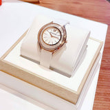 Swarovski Crystalline Aura Silver Dial White Leather Strap Watch for Women - 5519453 Authentic Buy Shop Now