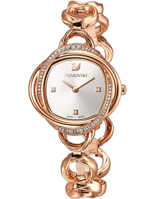 Swarovski Crystal Flower Silver Dial Rose Gold Steel Strap Watch for Women - 5547626 Authentic Buy Shop Now