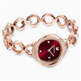 Swarovski Crystal Flower Red Dial Rose Gold Steel Strap Watch for Women - 5552783 Authentic Buy Shop Now