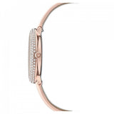 Swarovski Crystal Frost White Dial Pink Leather Strap Watch for Women - 5519223 Authentic Buy Shop Now