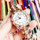Bulova Crystal Mother of Pearl Dial Rose Gold Steel Strap Watch for Women - 98L197 Authentic Buy Shop Now