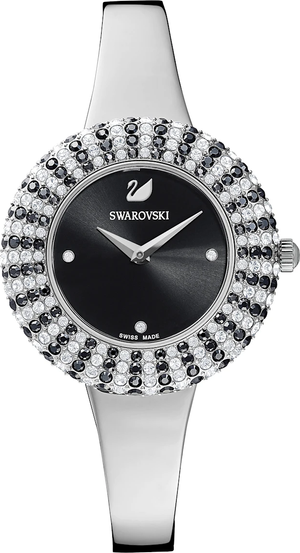 Swarovski Crystal Rose Black Dial Silver Steel Strap Watch for Women - 5484076 Authentic Buy Shop Now