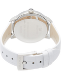 Swarovski Crystalline Hours Silver Dial White Leather Strap Watch for Women - 5295383 Authentic Buy Shop Now