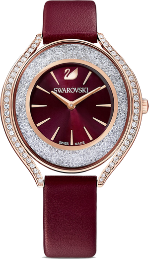 Swarovski Crystalline Aura Red Dial Red Leather Strap Watch for Women - 5558637 Authentic Buy Shop Now