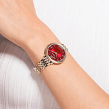 Swarovski Crystalline Chic Red Dial Rose Gold Steel Strap Watch for Women - 5547608 Authentic Buy Shop Now