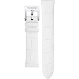 Swarovski Crystalline Hours Silver Dial White Leather Strap Watch for Women - 5295383 Authentic Buy Shop Now