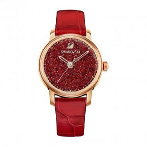 Swarovski Crystalline Hours Red Crystal Dial Red Leather Strap Watch for Women - 5295380 Authentic Buy Shop Now