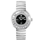 Swarovski Lovely Crystal Black Dial Silver Steel Strap Watch for Women - 1160305 Authentic Buy Shop Now